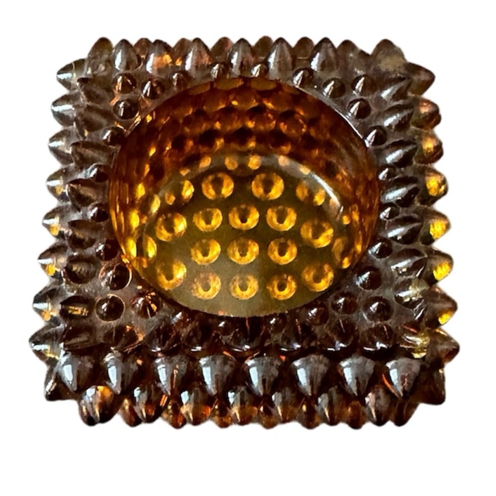 Fenton Brown Glass Hobnail Salt Cellar